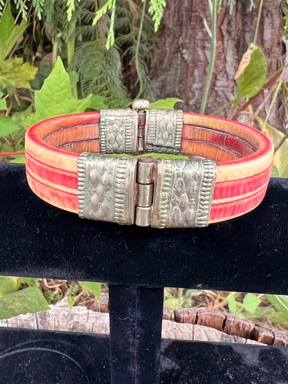 Bangle Bracelet with Antique pull- pin closure